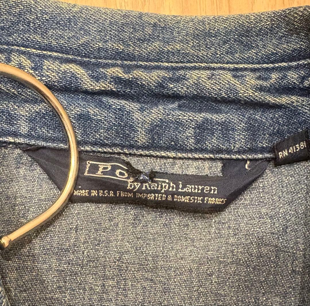 80s USA製 ポニーなし ポロラルフローレン デニム スイングトップ