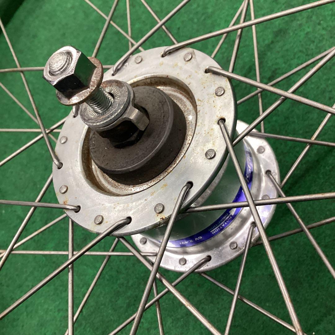 前輪 ステンレス リム 26×1-3/8 タイヤ付 J2 フロント ハブダイナモ