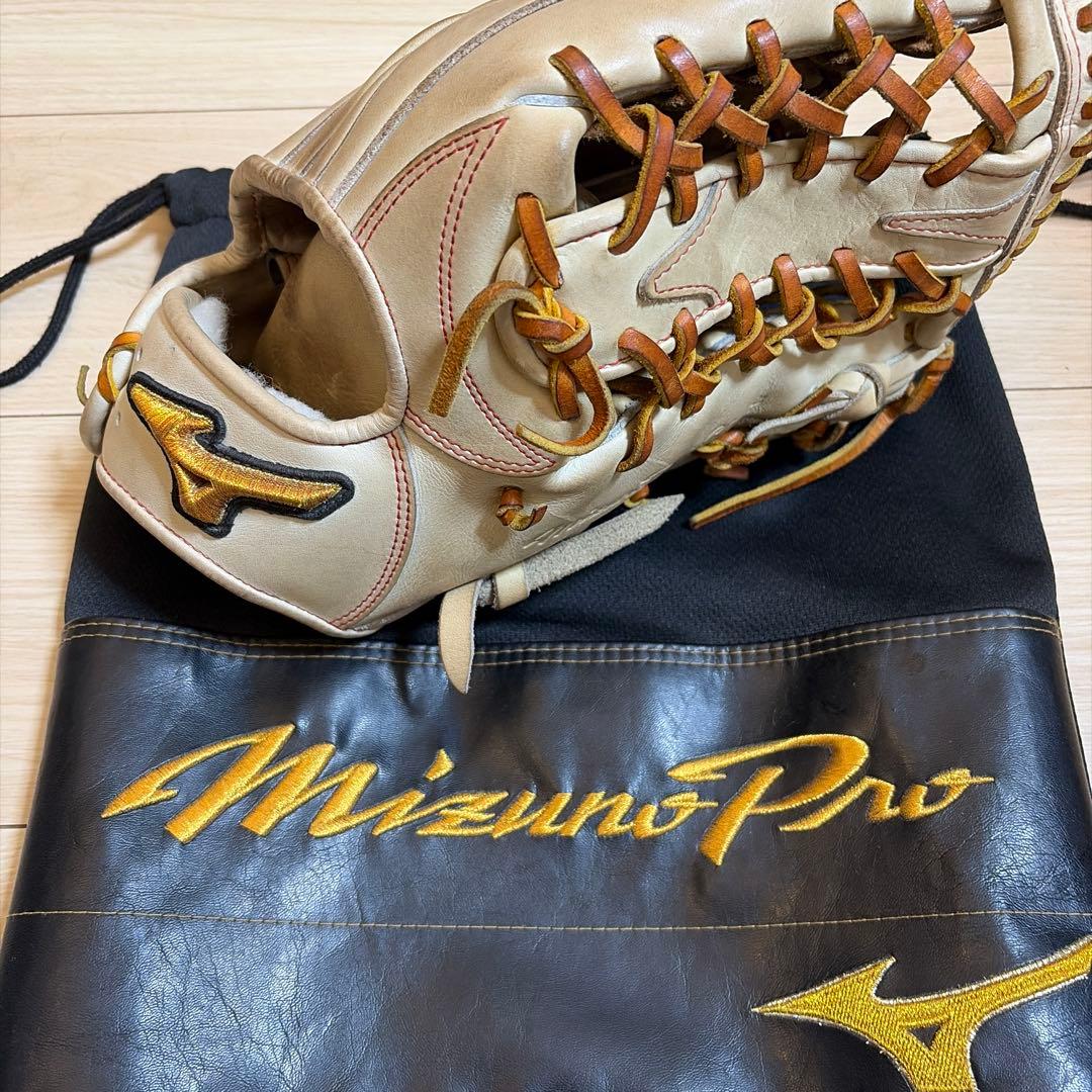 MizunoPro classic 軟式外野用　キャメル　グラブ袋・ボール付き
