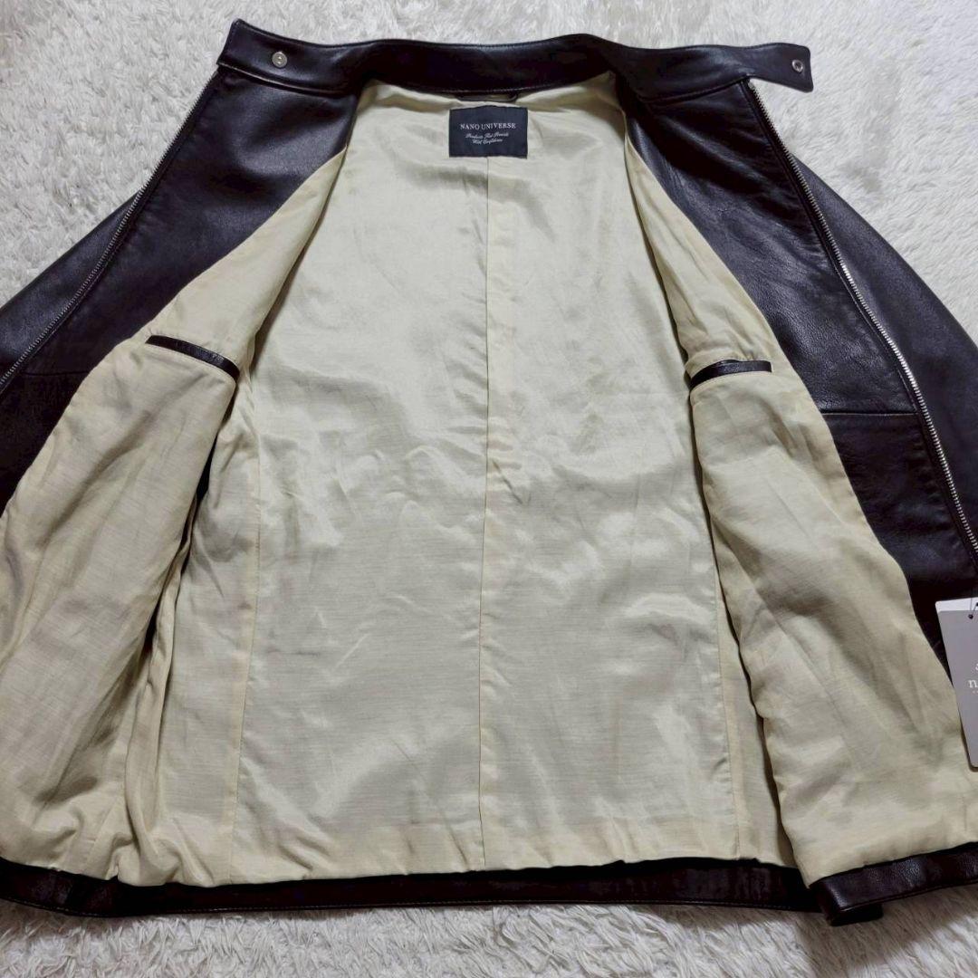 新品タグ付き✨ ナノユニバース 羊革 シングルライダース ジャケット 黒 XL