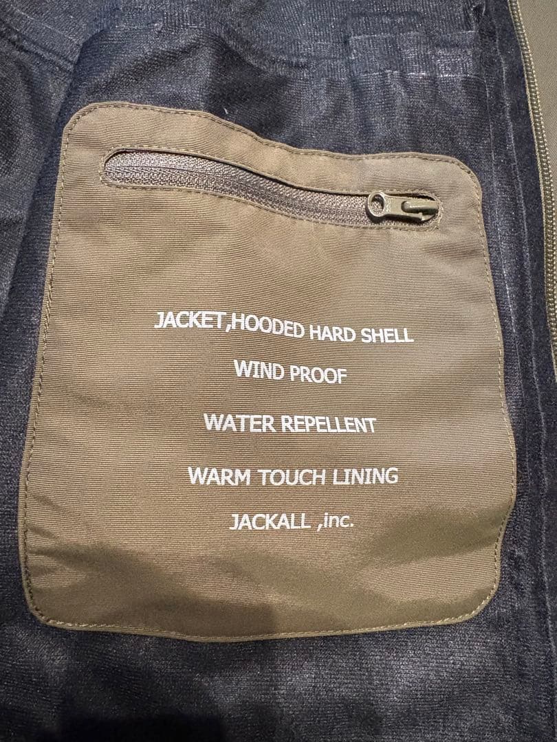 JACKALL ジャッカル　ハードシェルジャケット　アーミーグリーン　Mサイズ