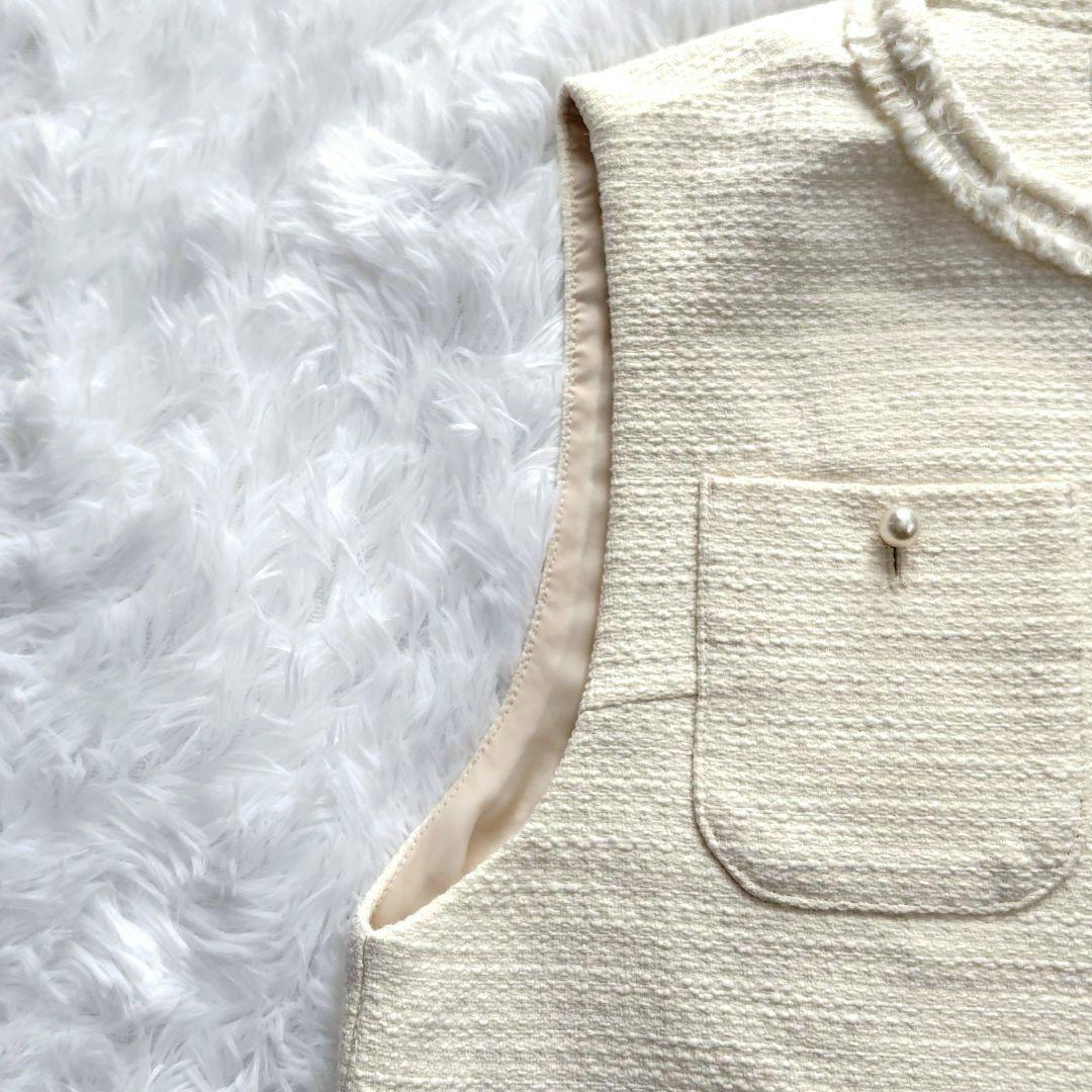 新品タグ付✨️OPAQUE.CLIP【M】コットンツイードジレ　アイボリー