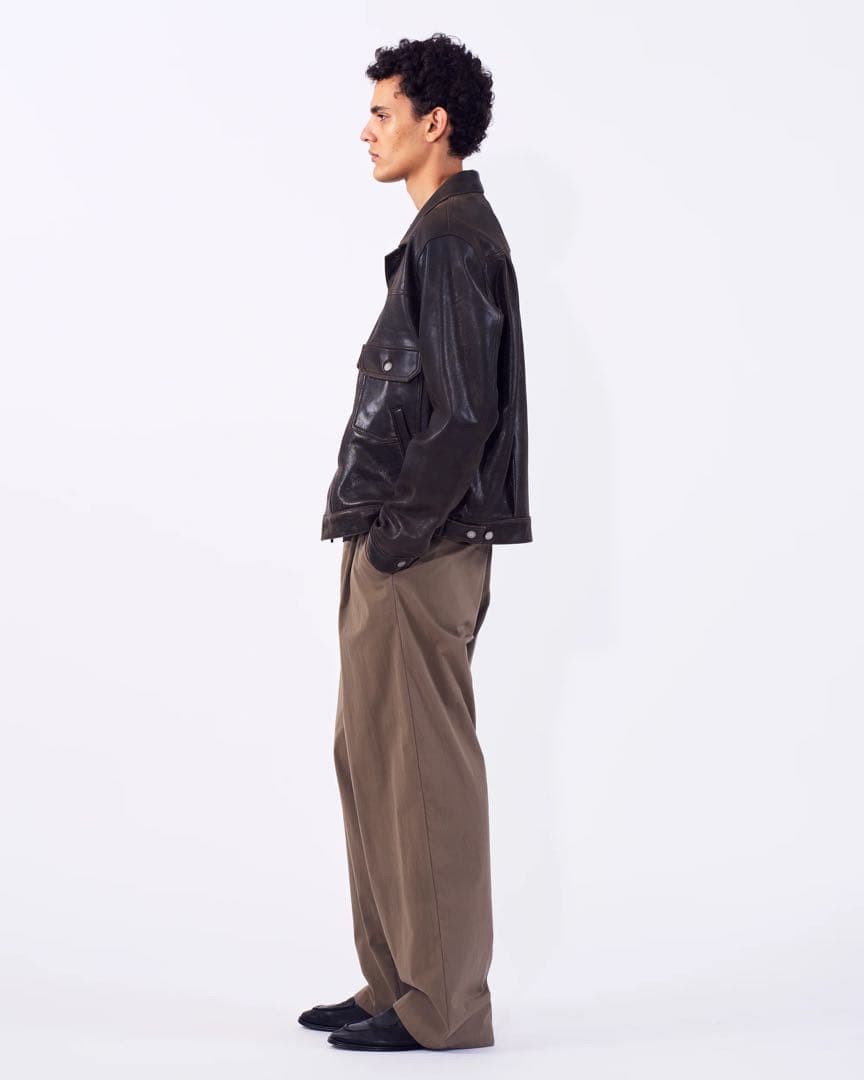 YOKE Cracked Leather Trucker Jacket サイズ2