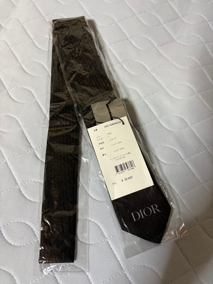 Dior ブラック ネクタイ シルク100%