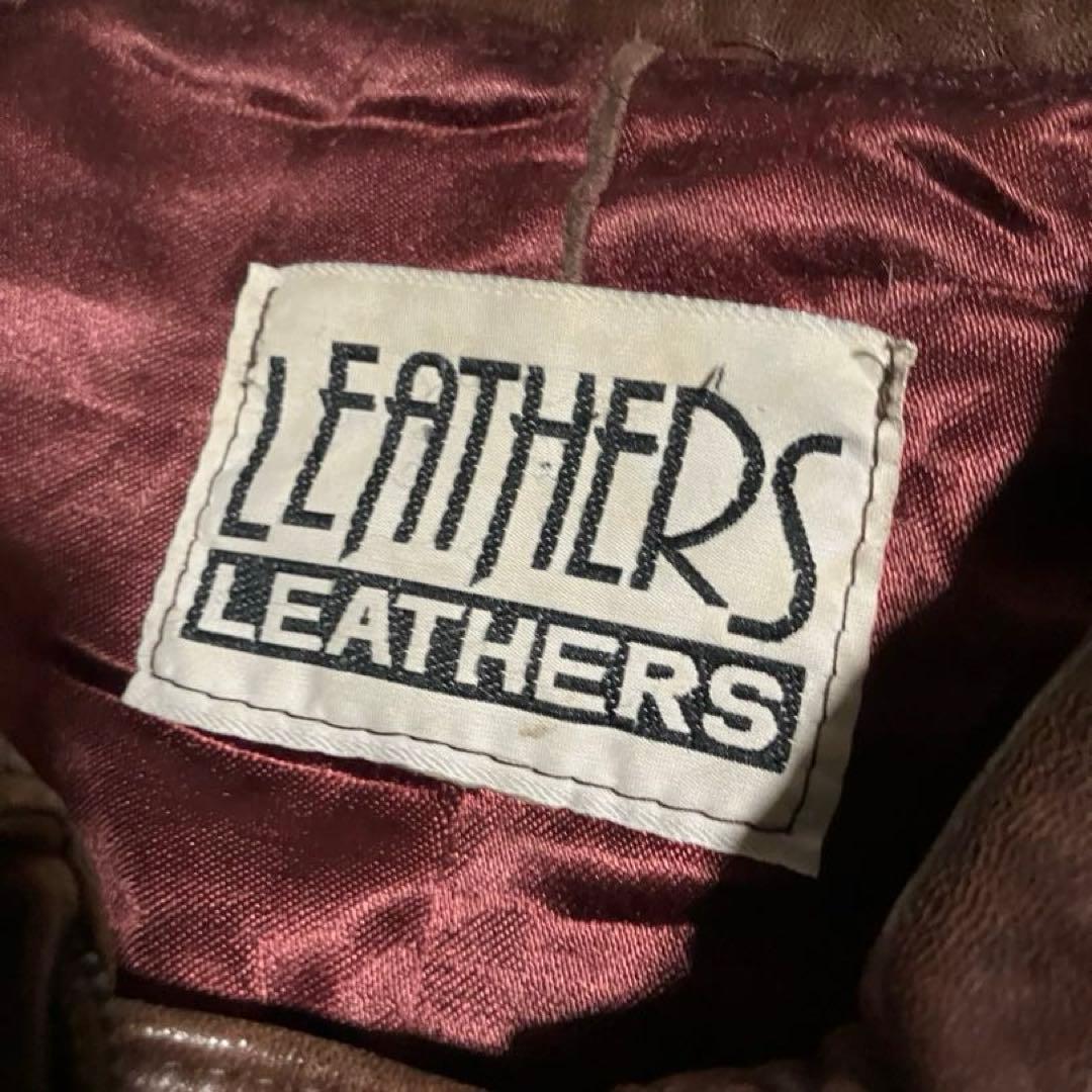 70s 80s ビンテージ イタリア製？ レザー ライダース レザージャケット