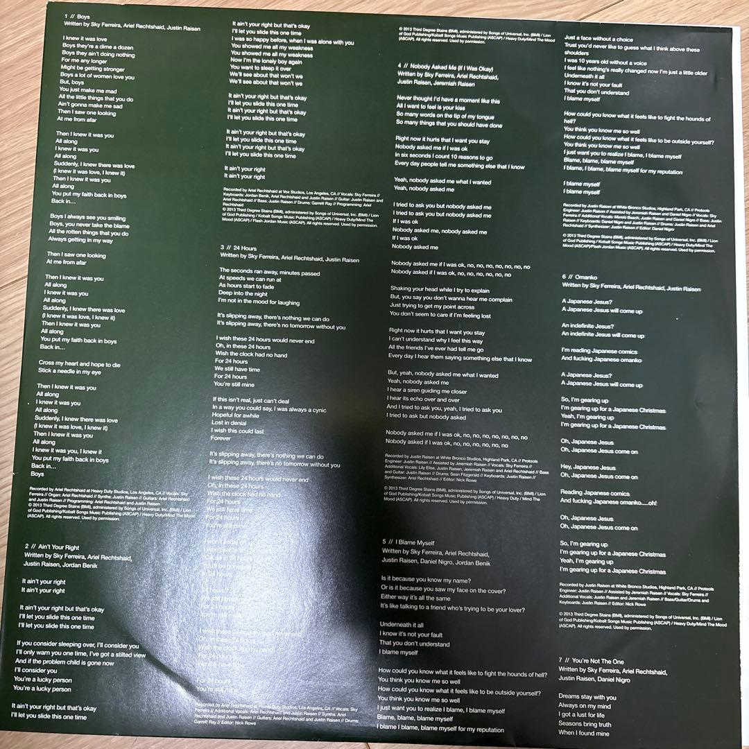 Sky Ferreira Night Time, My Time lp 黒盤レア