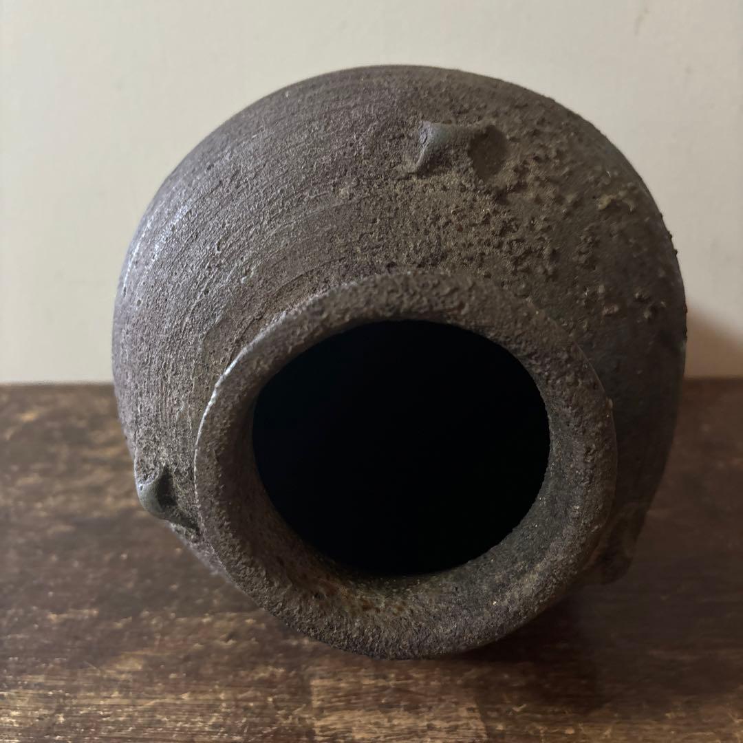 景色の良い窯変備前壺　花器　骨董　古道具　アンティーク　古民芸　古陶磁　検:李朝