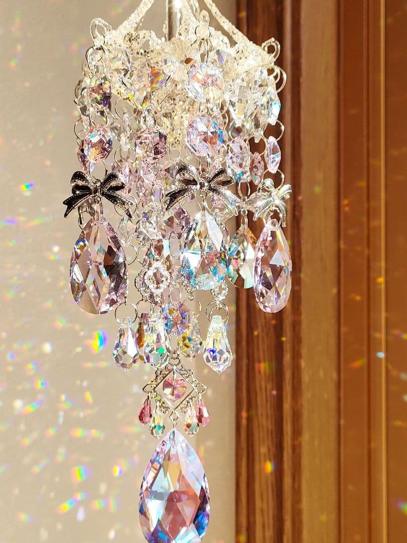 スワロフスキー✨️シャンデリア　サンキャッチャー　ロザリンブルーAB50mm