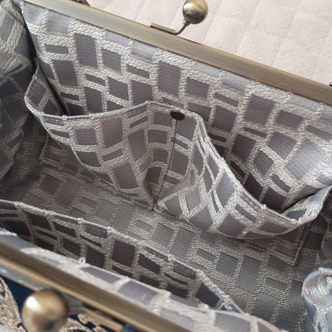 【専用】がま口バッグ☆バンブー持ち手☆和装バッグ