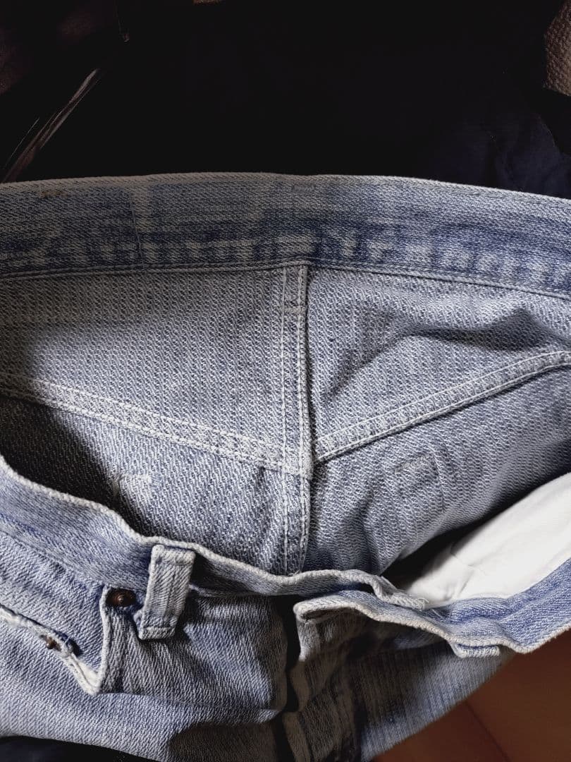 Levis 激レア ストライプ501ブルー ストレートデニム　33×32