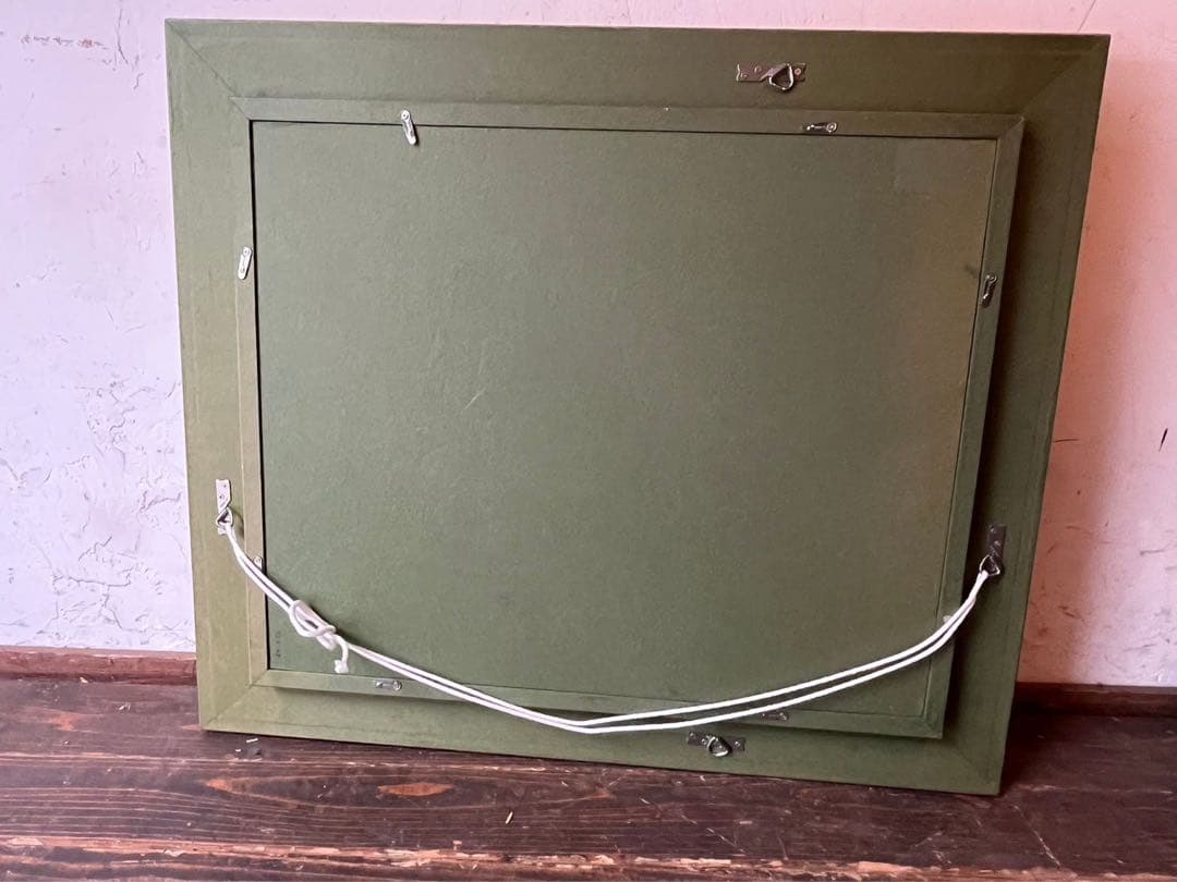 船 河辺 絵画 油絵 額縁 インテリア アンティーク