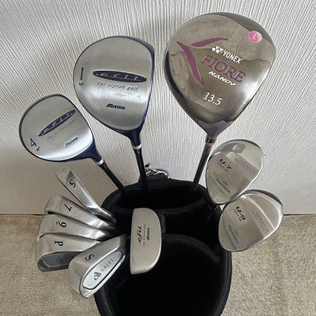 レディース　ミズノ　MUスポーツ　1１本　ゴルフセット　キャディバッグ付き