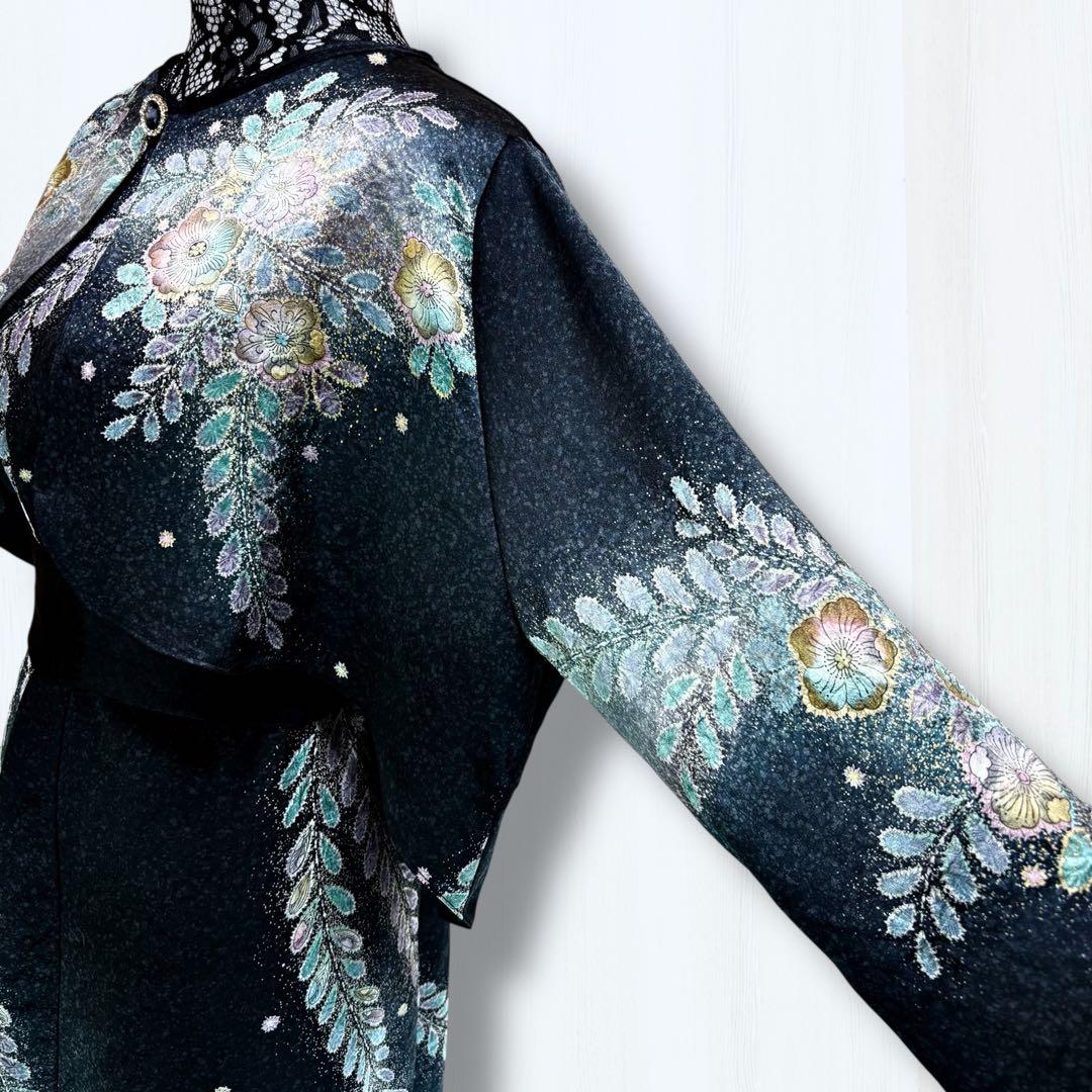 ふぅ☆　着物リメイクワンピース　訪問着　ドレス　辻が花　ボレロ付き　リピ割