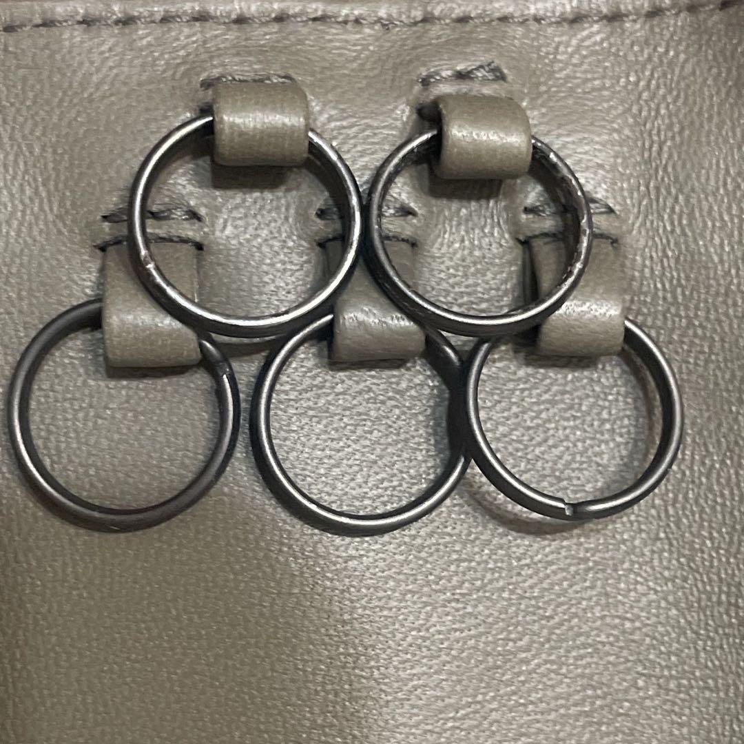 箱付き❗️新品級✨ボッテガヴェネタ　5連キーケース　イントレチャート　グレー