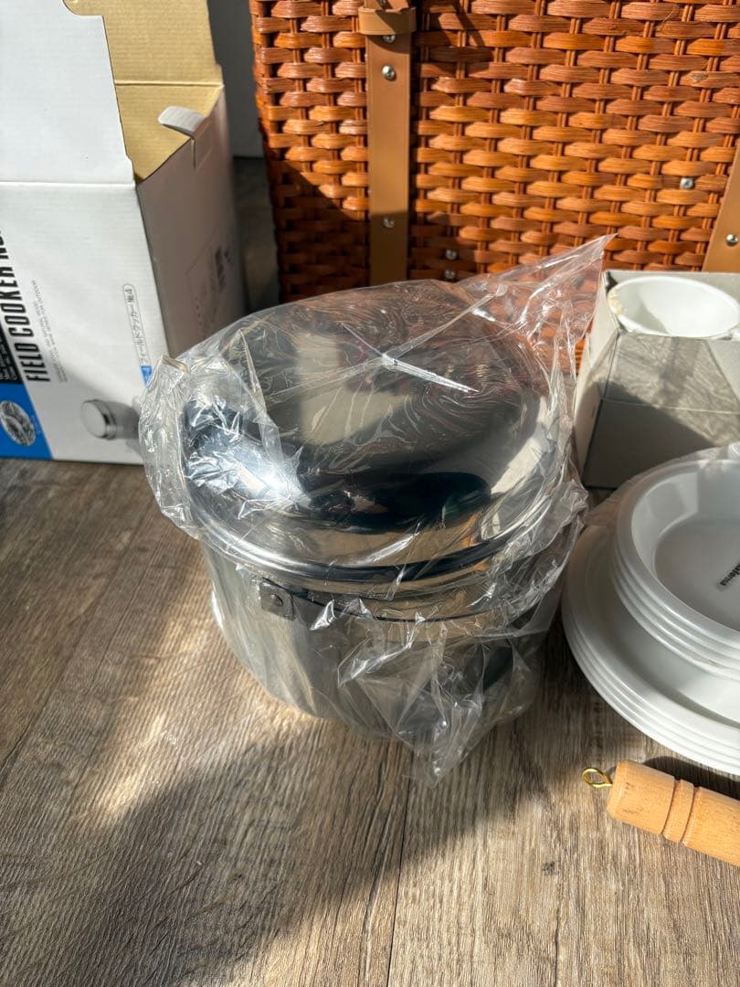 スノーピーク/ヤマコウ　キャンピングバスケット　カトラリー　クッカー　廃盤