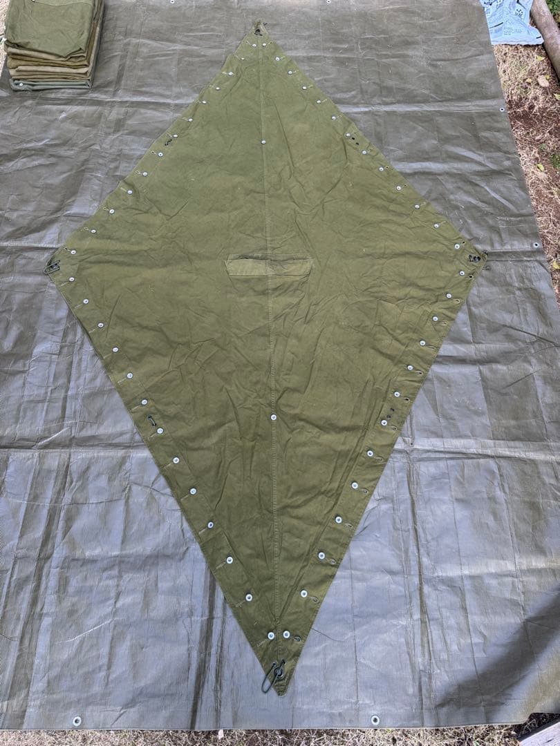 希少！ヴィンテージ　ノルウェー軍幕　8枚　ポール　アルミペグ付き