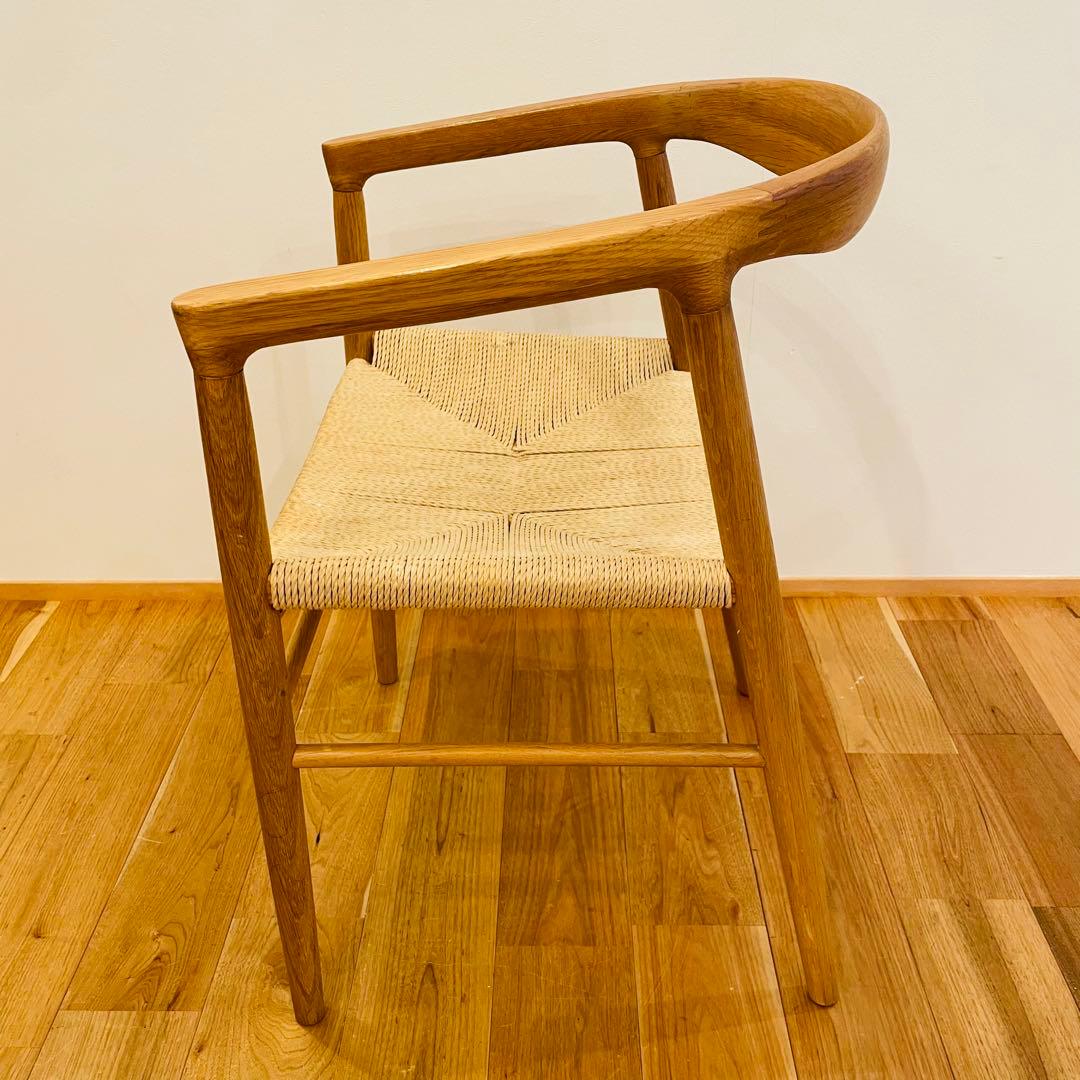 無印良品 オーク材 ペーパーコード アームチェア ダイニングチェア