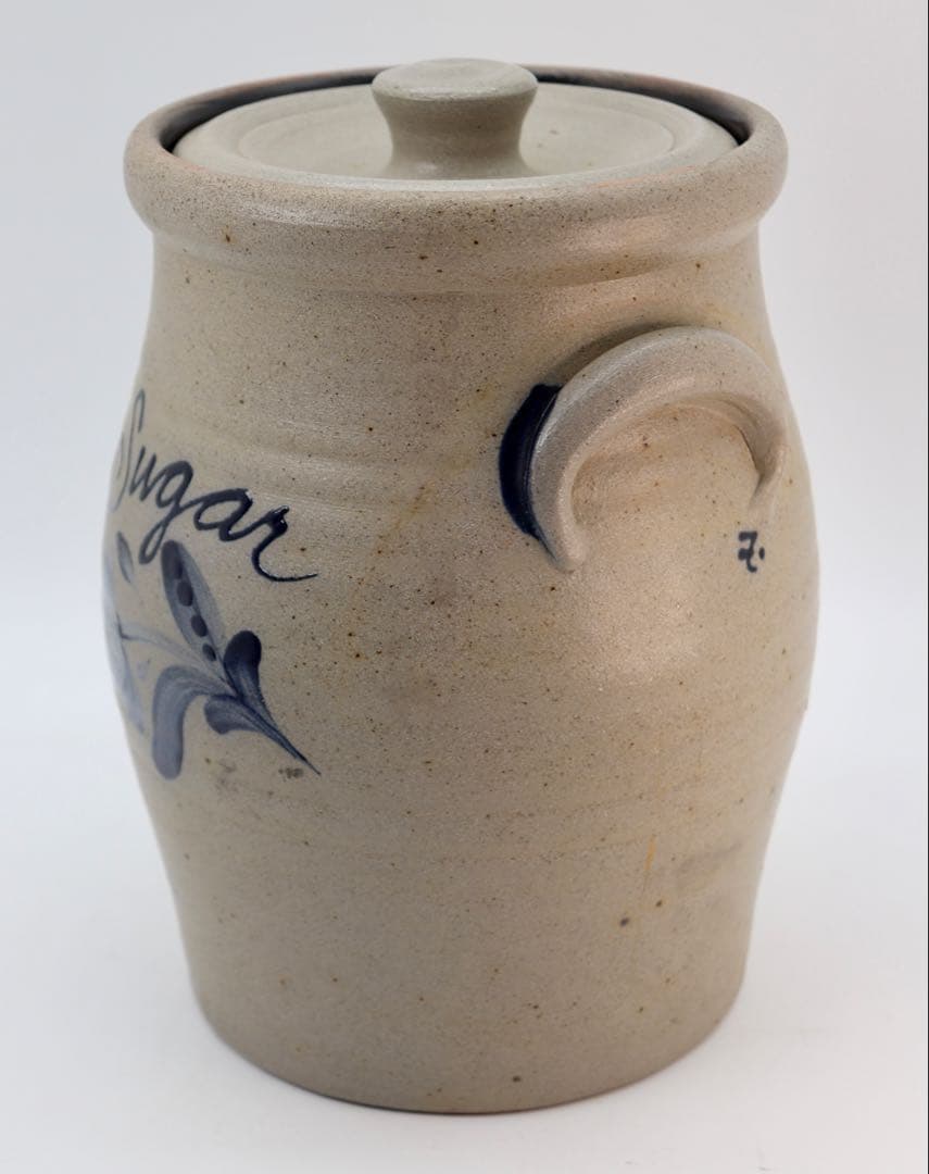 ROWE POTTERY ソルト・ガレイズド陶器製シュガーポット U.S.A.製