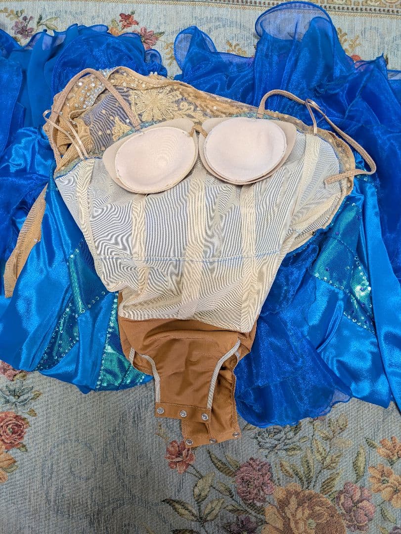 社交ダンス✨【カオリ】日本製✨青色✨高級ドレス✨美品✨スタンダード