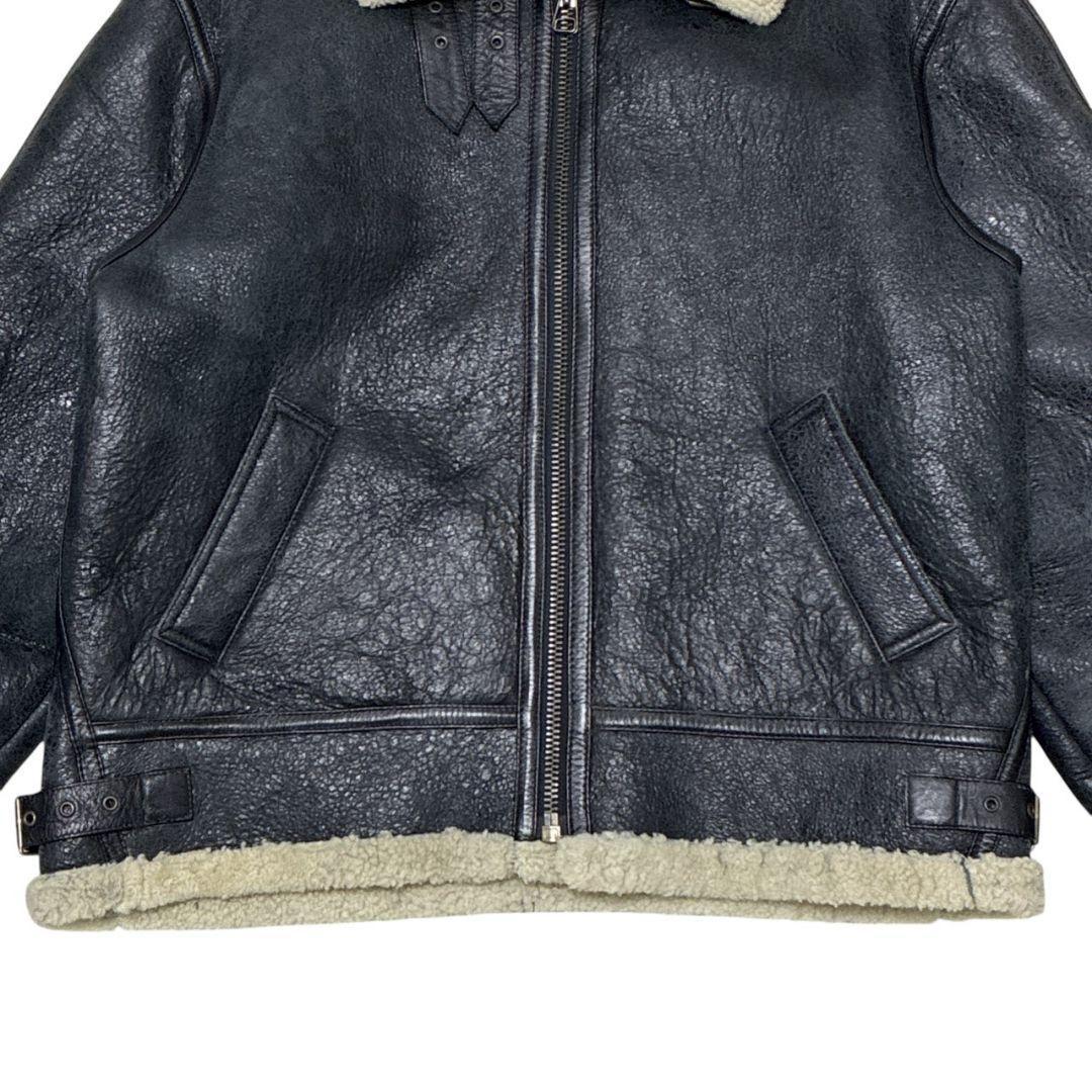 B-3 フライトジャケット ボアジャケット シープ 羊革 ブラック 3L