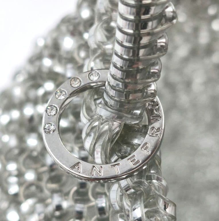 【美品 高級◎】アンテプリマ パーティーバッグ A4 肩掛け シルバー スクエア