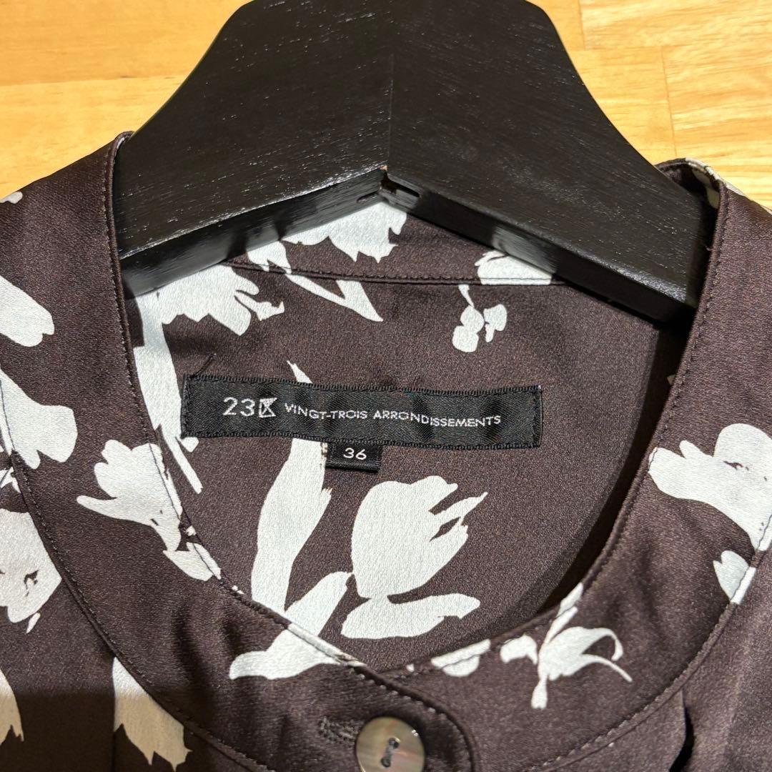 【美品】23区　ペイントフラワープリント ワンピース　洗える