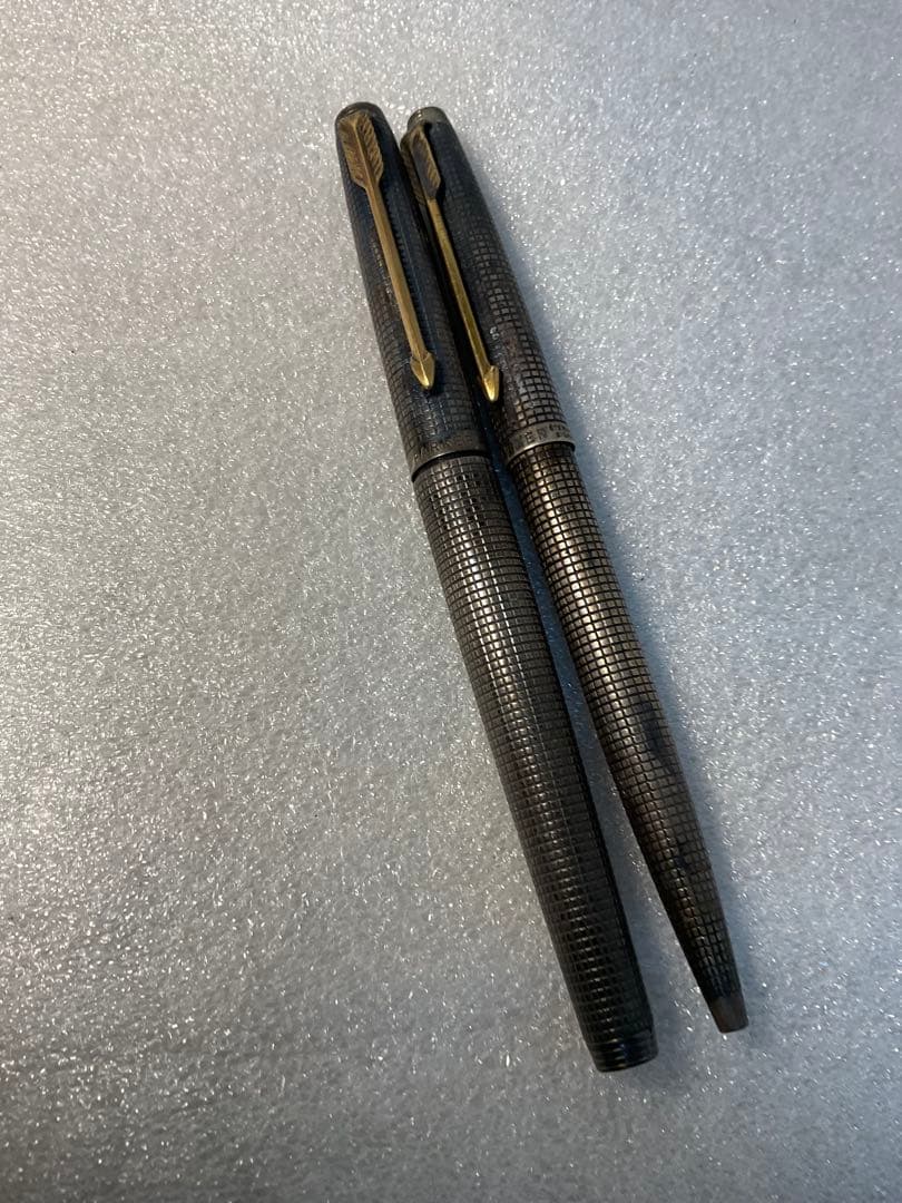 Sterling Silver ２本セット、ペン先14K 万年筆とボールペン