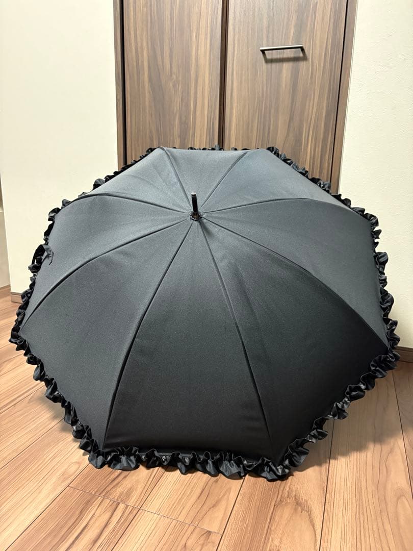 サンバリア 長傘 Mサイズ フリル ブラック
