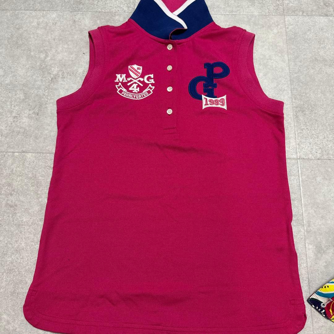 PEARLY GATESピンクポロシャツフルーツ柄スカートセット