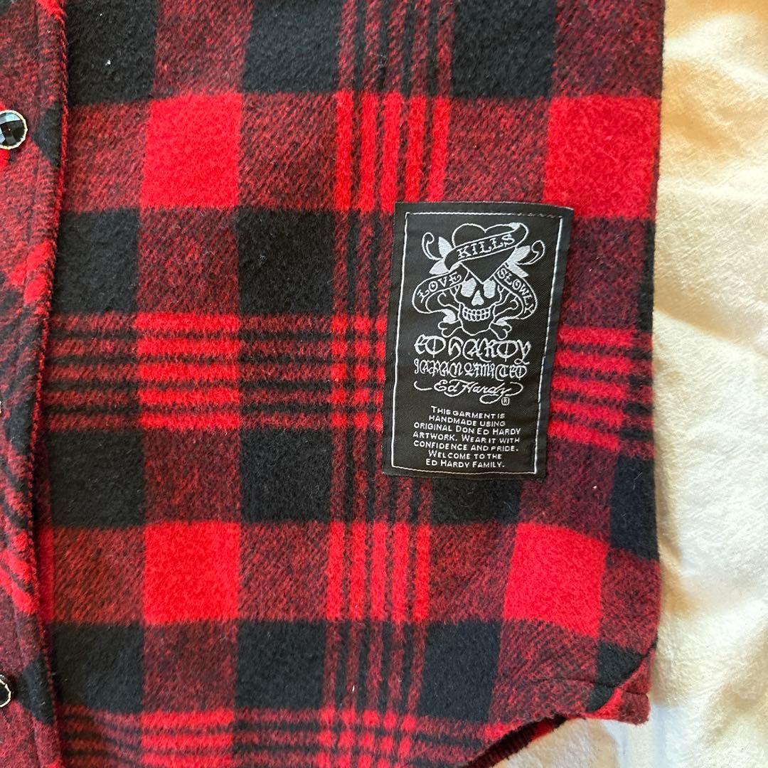 トップス Ed Hardy archive tattodesign check shirt