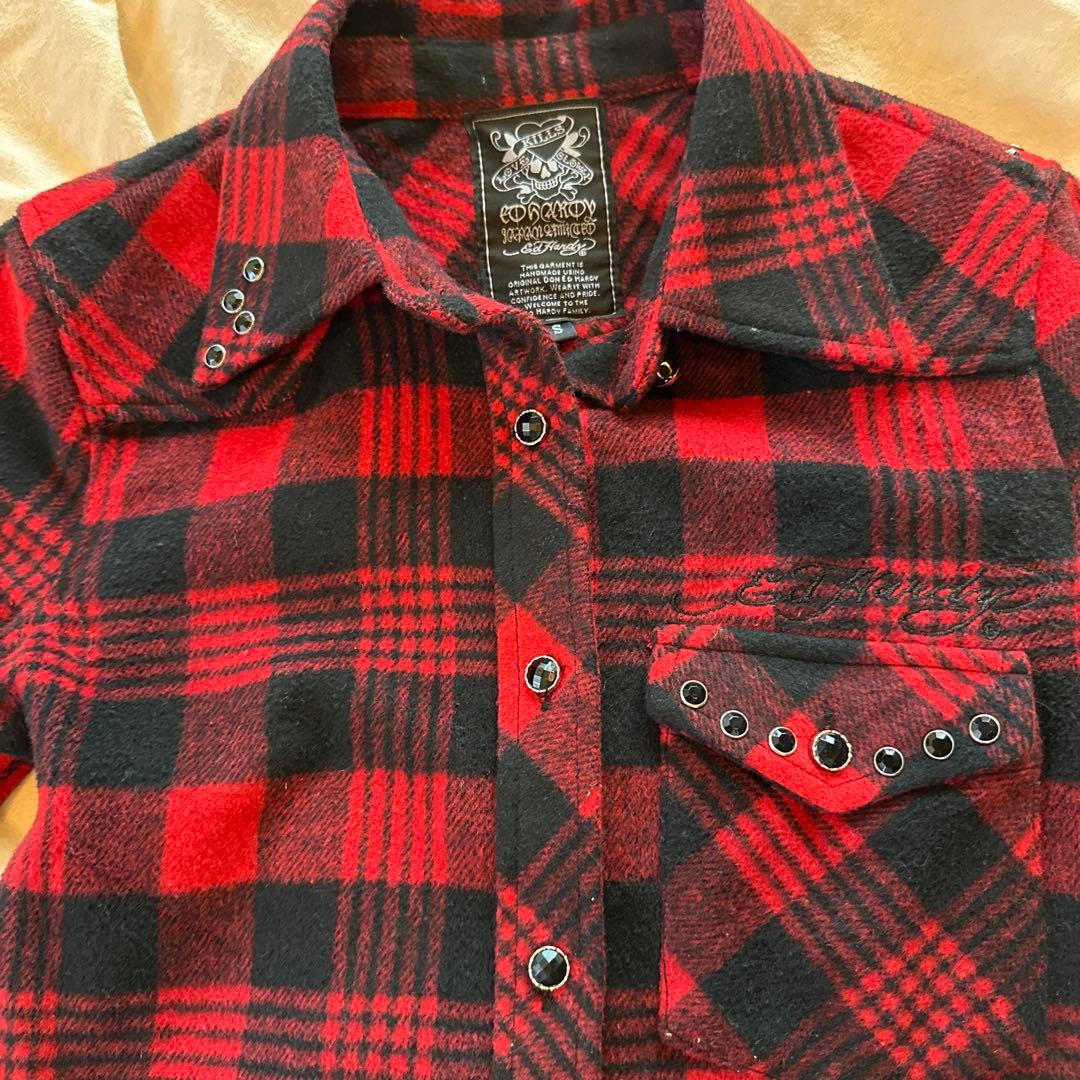 トップス Ed Hardy archive tattodesign check shirt