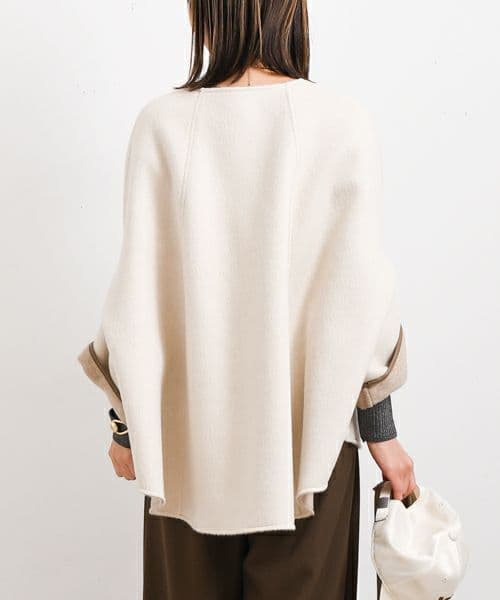 【美品】RISLEY/リズレイ　リバーシブルウールポンチョコート