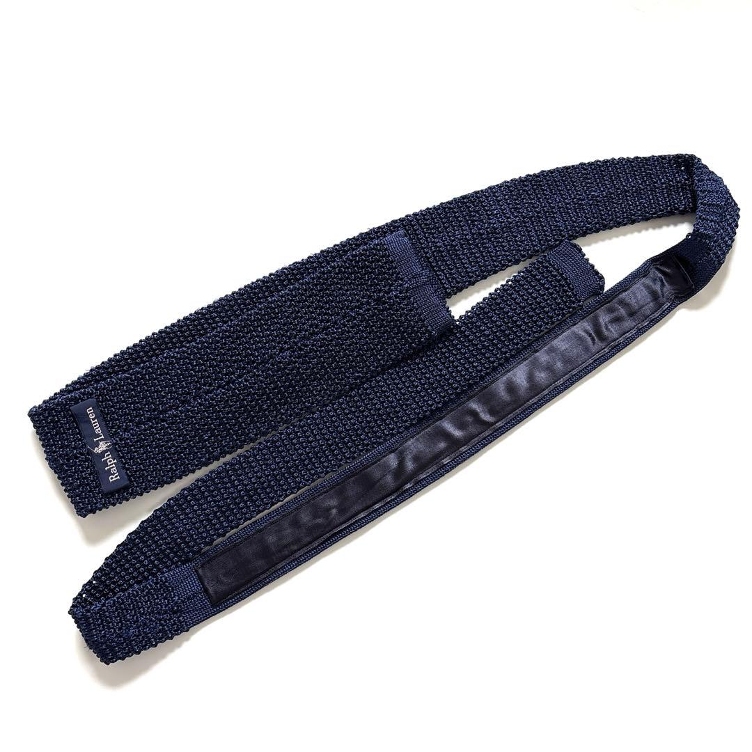 Ralph Lauren ラルフローレン　ニットタイ　ネイビー　ソリッド　無地