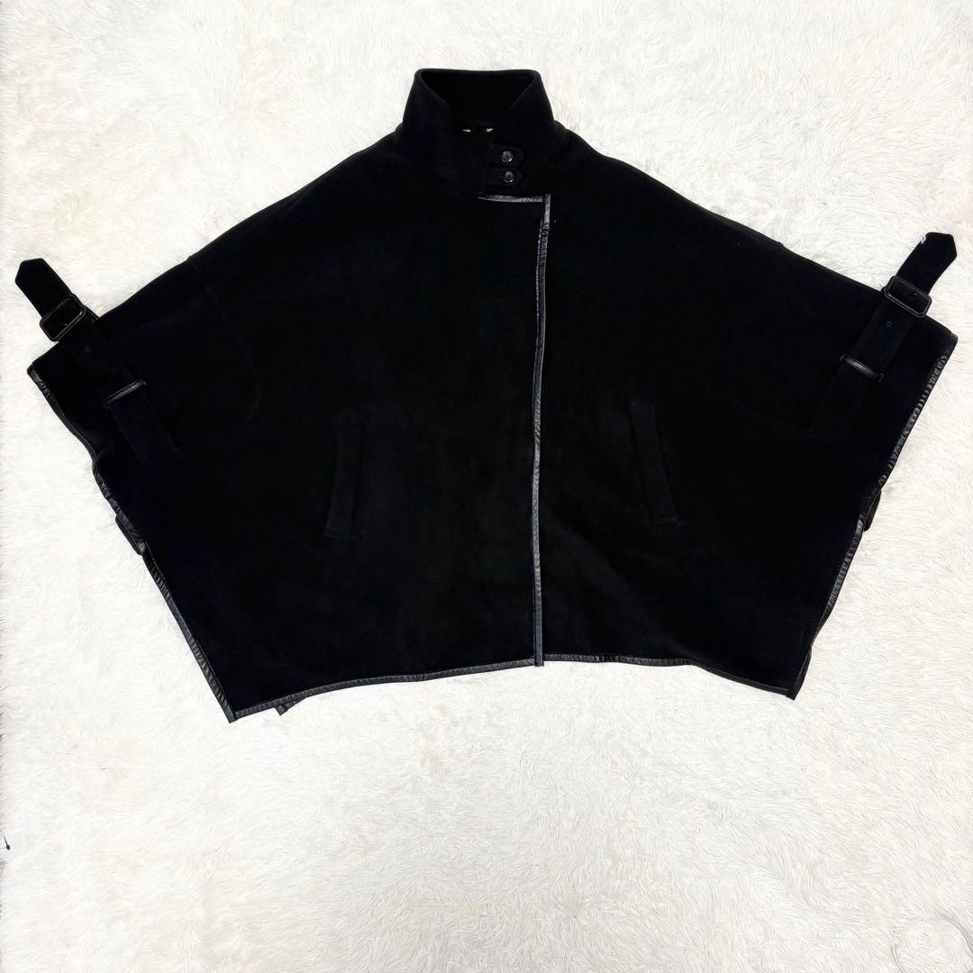 【極美品】 FENNEL ケープ ポンチョ ジャケット 黒 9号 ヤマダヤ