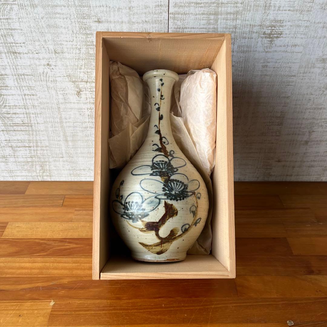 【アンティーク】陶器 瀬戸物 花瓶 花入 フラワーベース 花器 一輪挿し 古道具