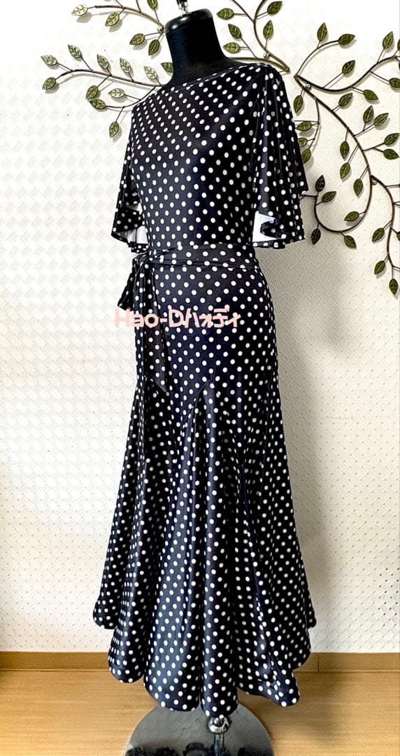 社交ダンス★新品★M★パーティー★レッスン★オリジナル★2点セット★水玉