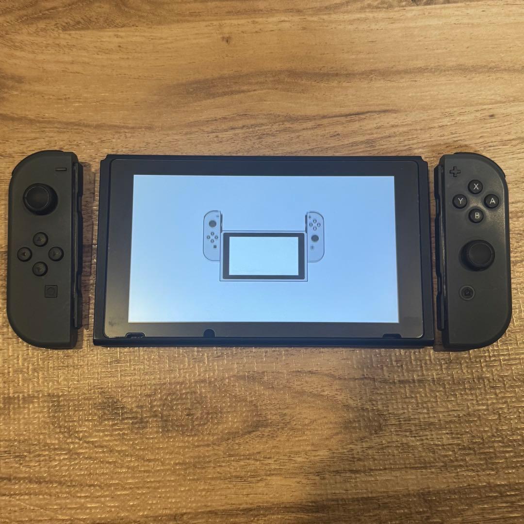 ほぼ未使用 Nintendo Switch 旧型 グレー 完品 マイク カバー付