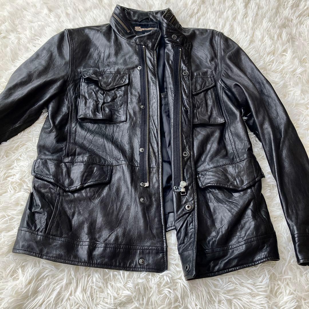 BACK NUMBER M-65型 ラムレザージャケット 黒 M バックナンバー