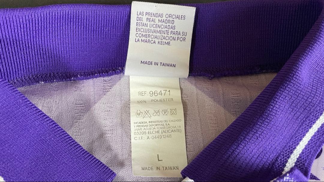 【正規品・レア】KELME REAL MADRID パープルシャツ Lサイズ