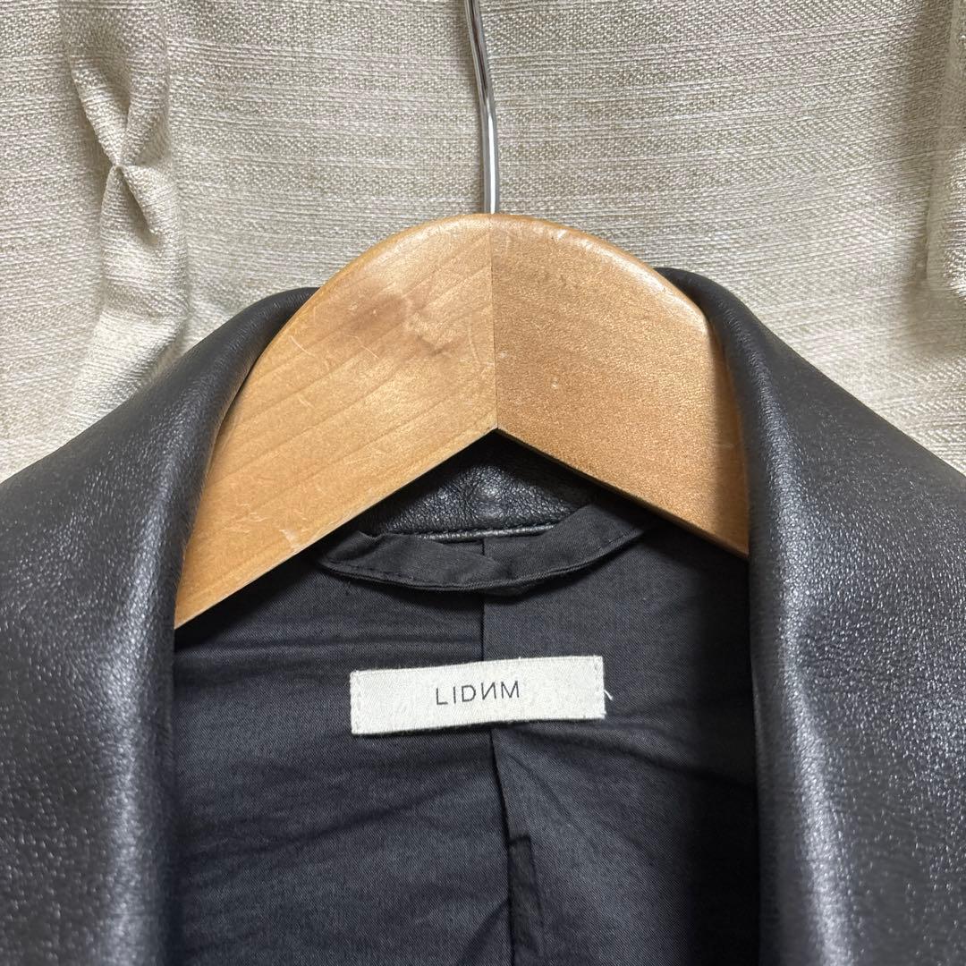 LIDNM 黒 ラムレザージャケット　M