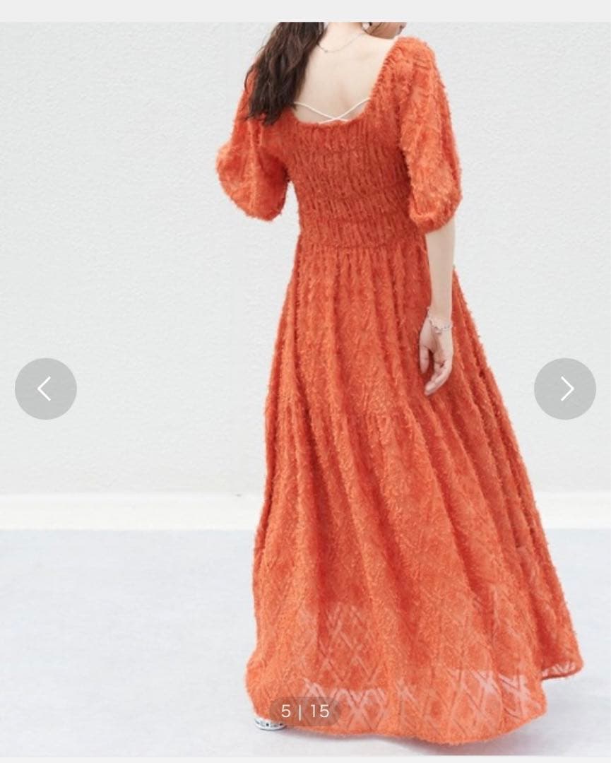 【美品】　DISCOAT JQレースシャーリングワンピース