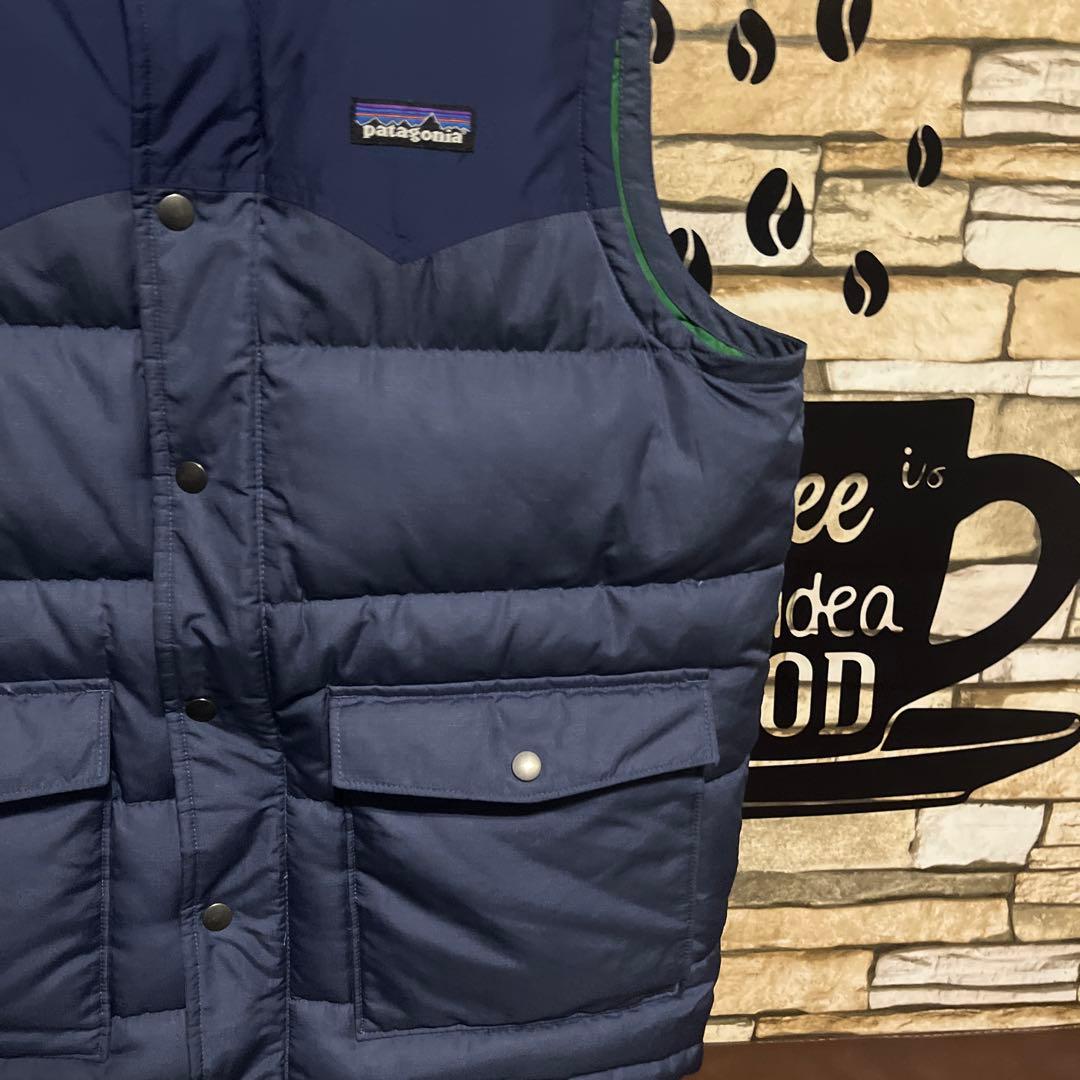 最終値下げpatagonia ダウンベスト ネイビー/グリーン