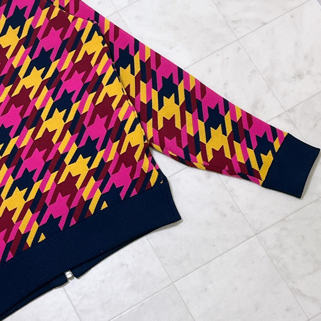 LOUDMOUTHラウドマウス 千鳥柄 蓄熱 ニット ジャケット M