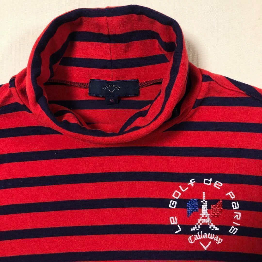 キャロウェイ ハイネック モックネック ウェア レッドボーダー Mサイズ