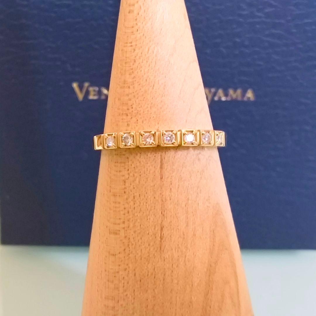 ヴァンドーム青山　K18 YG　モダン　ダイヤ　ハーフエタニティ　リング　10号