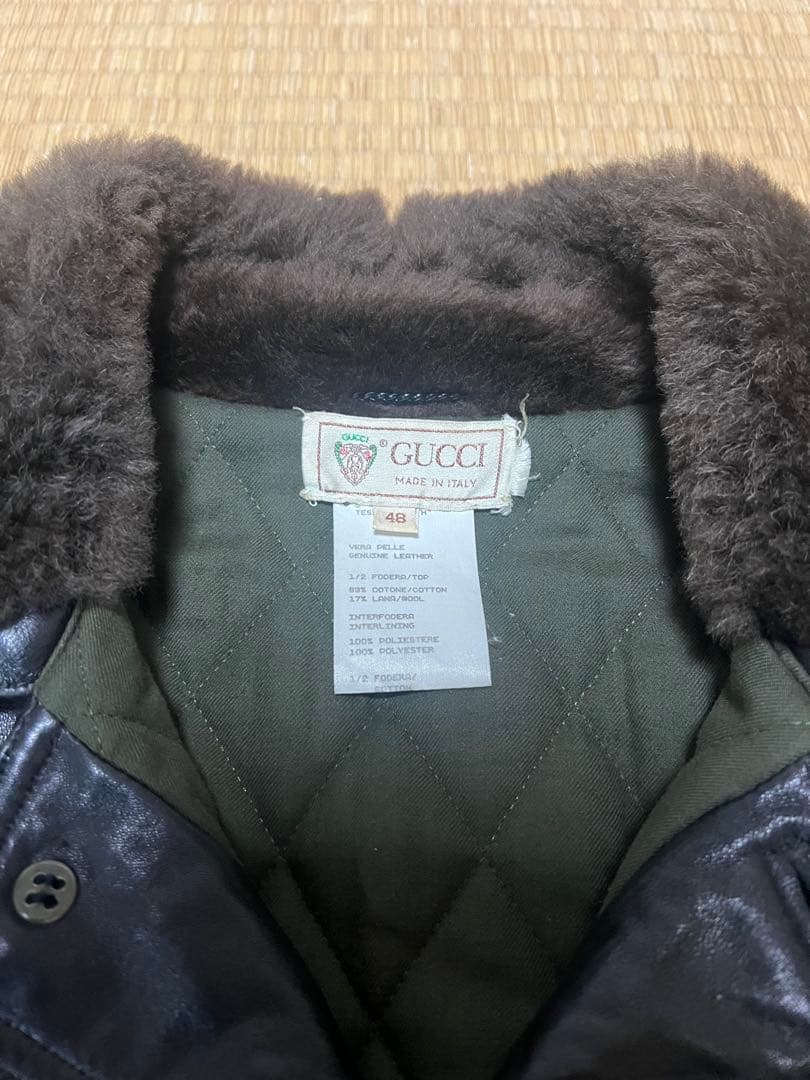 GUCCI レザージャケット　フライトジャケット　g-1 ファー　本革　グッチ