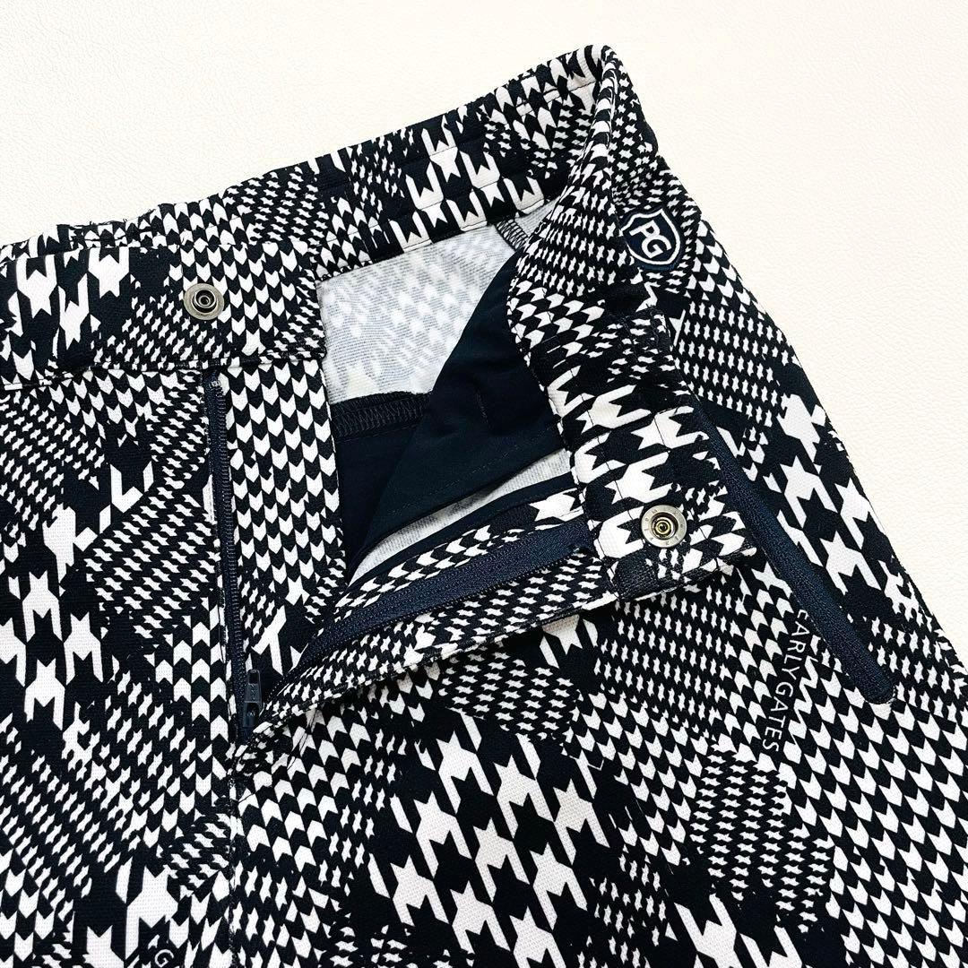 6114【美品】パーリーゲイツ　ジョガーパンツ　千鳥格子　ストレッチ　総柄