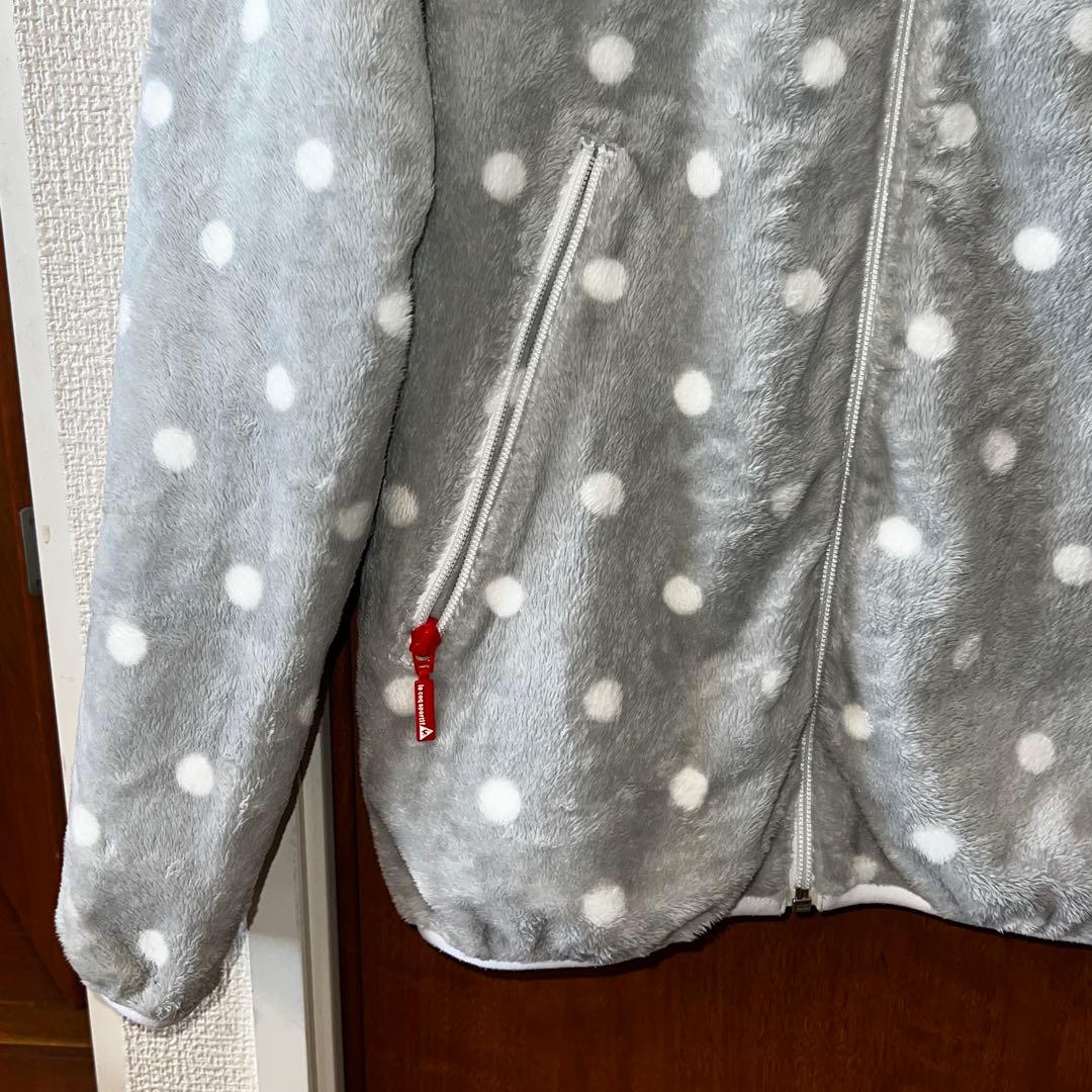 ルコックゴルフ フリース水玉ジャケット グレー