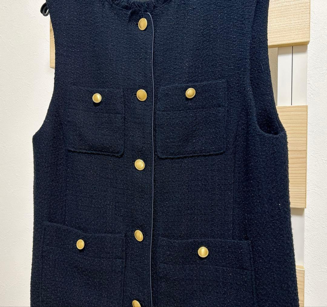 【新品】green label relaxing ツイードフリンジポケットベスト