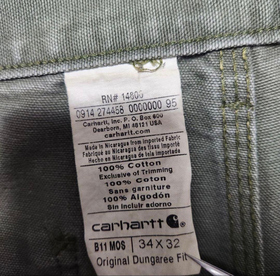 Carhartt　カーハート　ダック地　ペインターパンツ　緑　W34 L32